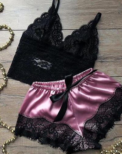 Fashion Sexy Lace Bra Split Two-Piece Underwear Set