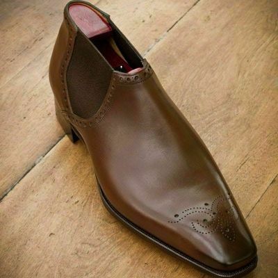 Mens handmade shoes formal wear genuine leather derby oxford brogue wingtip boot - Thumbnail 3
