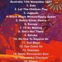SANTANA The Serpent Down Under 1977 DVD - Thumbnail 1