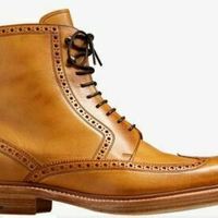  Custom Made Genuine Leather Oxford Brogue Custom March Boots for Men - Thumbnail 1