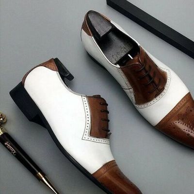 Handmade pointed toe dress shoes, men brogue leather shoes, formal shoes mens