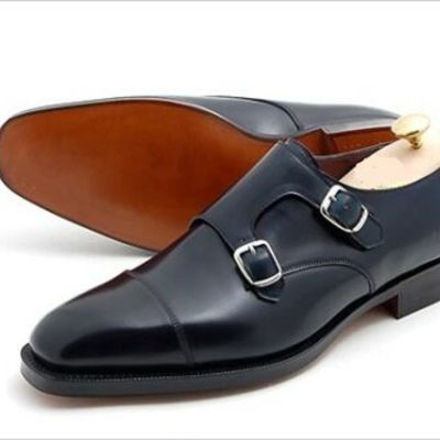 Mens handmade shoes double monk dress quality leather formal wear casual boots