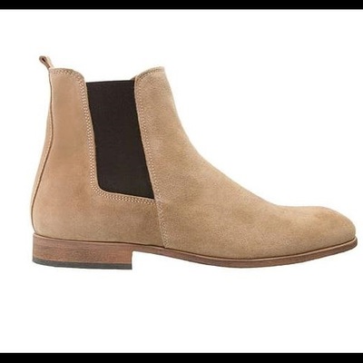 New men’s handmade tan suede jodhpurs boots, men's suede ankle high dress party boots - Thumbnail 4