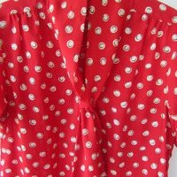 Red Poppy Sheer Tie-Blouse - Thumbnail 1