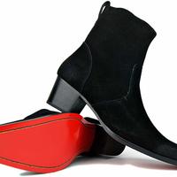 New Handmade Men Dress Boot Cow-Hide Leather Chukka Designer Boots Casual Heel Zipper-up - Thumbnail 4