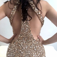 Gold Heavy Beaded Mermaid Prom Dress,Charming Beaded Evening Dress,Prom Dresses,431 - Thumbnail 1