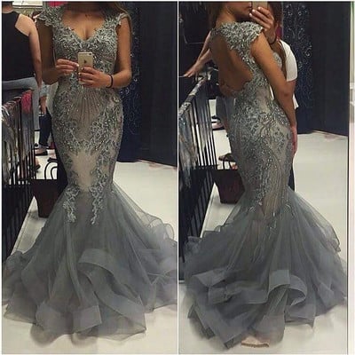 Beading backless mermaid sexy long prom dress,evening dress,prom dresses,432