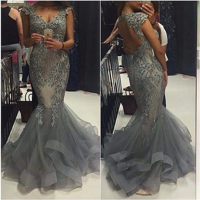 Beading Backless Mermaid Sexy Long Prom Dress,Evening Dress,Prom Dresses,432