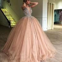Ball Gown Sweet 16 Prom Dress,V-Neck Evening Dress,Quinceanera Dress,Prom Dress,433 - Thumbnail 1