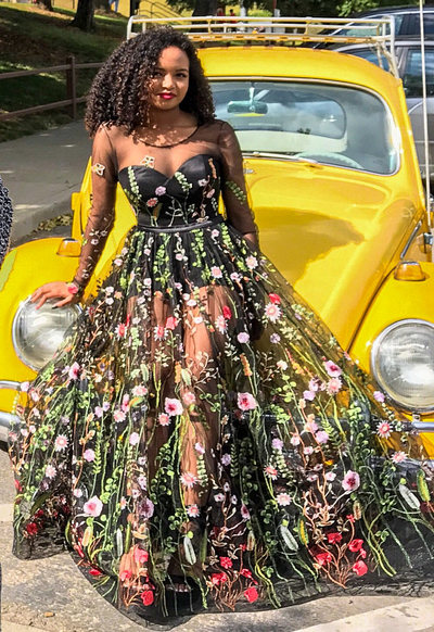 Embroidered formal dress / Floral maxi dress Evening dress Prom dress Floral Dress Long evening dress Long gown Embroidered dress Ball gown，435