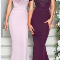 Mermaid Off the Shoulder Elastic Satin Long Bridesmaid Dress with Appliques,440 - Thumbnail 1