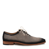 New Handmade Mens Italian Suede Grey Oxfords Shoes - Thumbnail 1