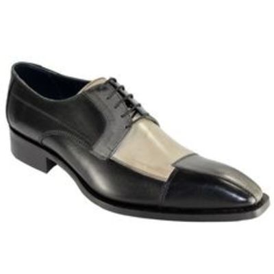 New handmade black & multi calfskin leather oxfords