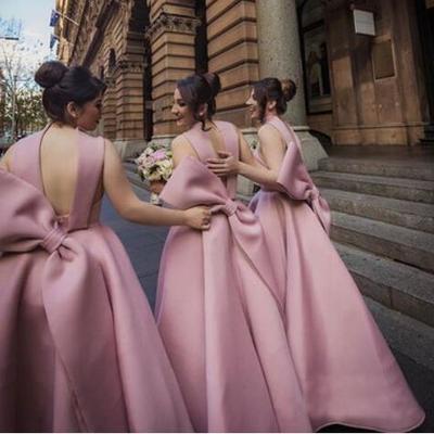 High  quality long bridesmaid dresses with bowknot - Thumbnail 5