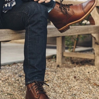 Trendy handmade cap toe brown classic ankle high boot in genuine leather for gentleman - Thumbnail 5