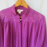 Orchid Purple Western Influenced Capelet Blouse - Thumbnail 1