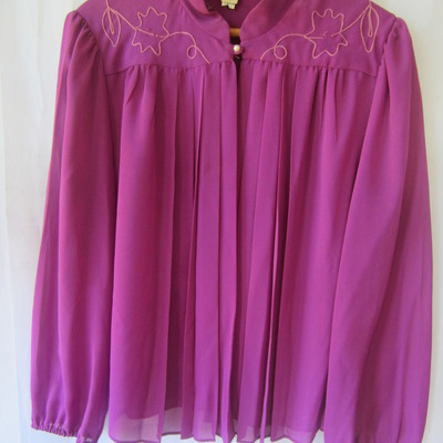 Orchid purple western influenced capelet blouse