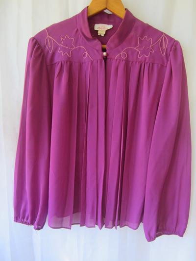 Orchid purple western influenced capelet blouse