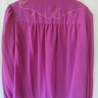 Orchid Purple Western Influenced Capelet Blouse - Thumbnail 3