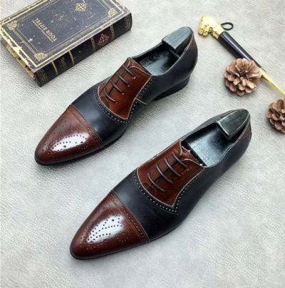 Elegant Mens Two tone Oxford shoes, Men Spectator Shoes, Men Pointed toe shoes