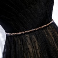 Black tulle long prom dress formal dress - Thumbnail 3