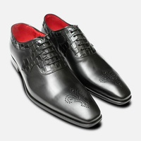 Black Handmade Classic Plain Oxfords for men custom made lace up shoes for men - Thumbnail 1