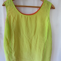 Silk Neon Color Blocked Tank - Thumbnail 1