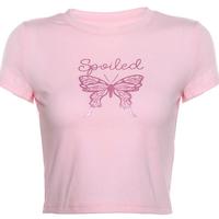 Shiny Glitter Butterfly Baby Pink Top - Thumbnail 2