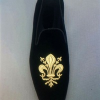 Handmade Men velvet Shoes Loafer slippers Men embroidered velvet shoes Men shoes - Thumbnail 1
