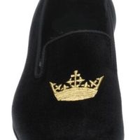 New Handmade Men Velvet Embroiery Loafer Slippers, Men Moccasin Slippers - Thumbnail 2