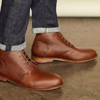 Handmade Men Tan Brown Chukka Boots, Men Casual Leather Ankle high Chukka Boots - Thumbnail 2