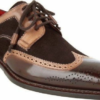 Handmade men spectator shoes, men wingtip brogue leather shoes, brown mens shoes