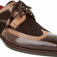 Handmade men spectator shoes, men wingtip brogue leather shoes, brown mens shoes - Thumbnail 1