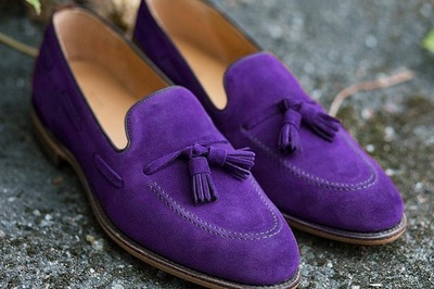 Handmade Purple Suede Tassels Loafer Slips On Best Formal Party Shoes