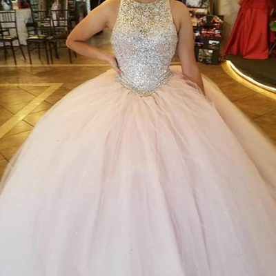 Sparkly pink ball gown quinceanera dresses pageant gown - Thumbnail 4