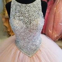 Sparkly Pink Ball Gown Quinceanera Dresses Pageant Gown - Thumbnail 2