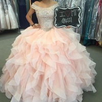 Pink Ball Gown Quinceanera Dresses Princess Gown Birthday Dress - Thumbnail 1
