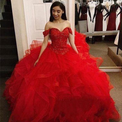 Ball gown off the shoulder pageant gown quinceanera dresses - Thumbnail 4