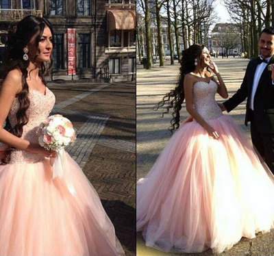 Ball Gown Pink Pageant Gown Princess Dress with Rhinestones