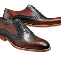 Handmade Men two tone wing tip formal shoes Men Spectator dress shoes, Men shoes - Thumbnail 1