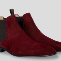 Handmade Men Marron Color Suede Chelsea Fashion Formal Ankle Boot - Thumbnail 1