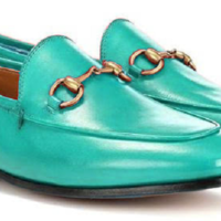 men boat style blue leather loafer slips on casual party wear dress shoes - Thumbnail 1