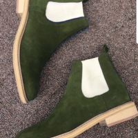 Green Suede Chelsea Fashion Mens Casual Wear Boot - Thumbnail 1