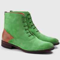 Custom Men Green Suede Desert Wear Casual Lace Up Fastening Boot - Thumbnail 4