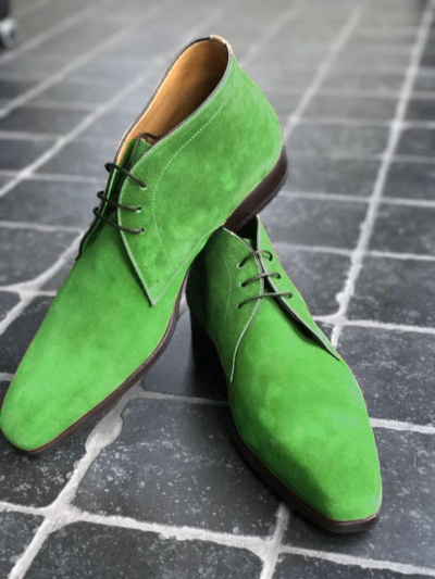 Stylish Trendy Best Option Greenish Leather Suede Chukka Casual Wear Boot