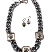 Lion Links Necklace & Earrings - Thumbnail 1