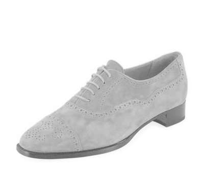 Stylish Gray Suede Medallion Cap Toe Oxford Casual Wear Lace Up Shoes