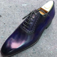 Men Stylish Oxfords Blue Leather Finishing Formal Wear Fashion Laces Shoes - Thumbnail 4