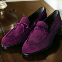 Customized Purple Suede Tussel Mocassin Casual Wear Shoes - Thumbnail 4
