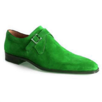 Men Stylish Green Suede Monk Shoes - Thumbnail 4